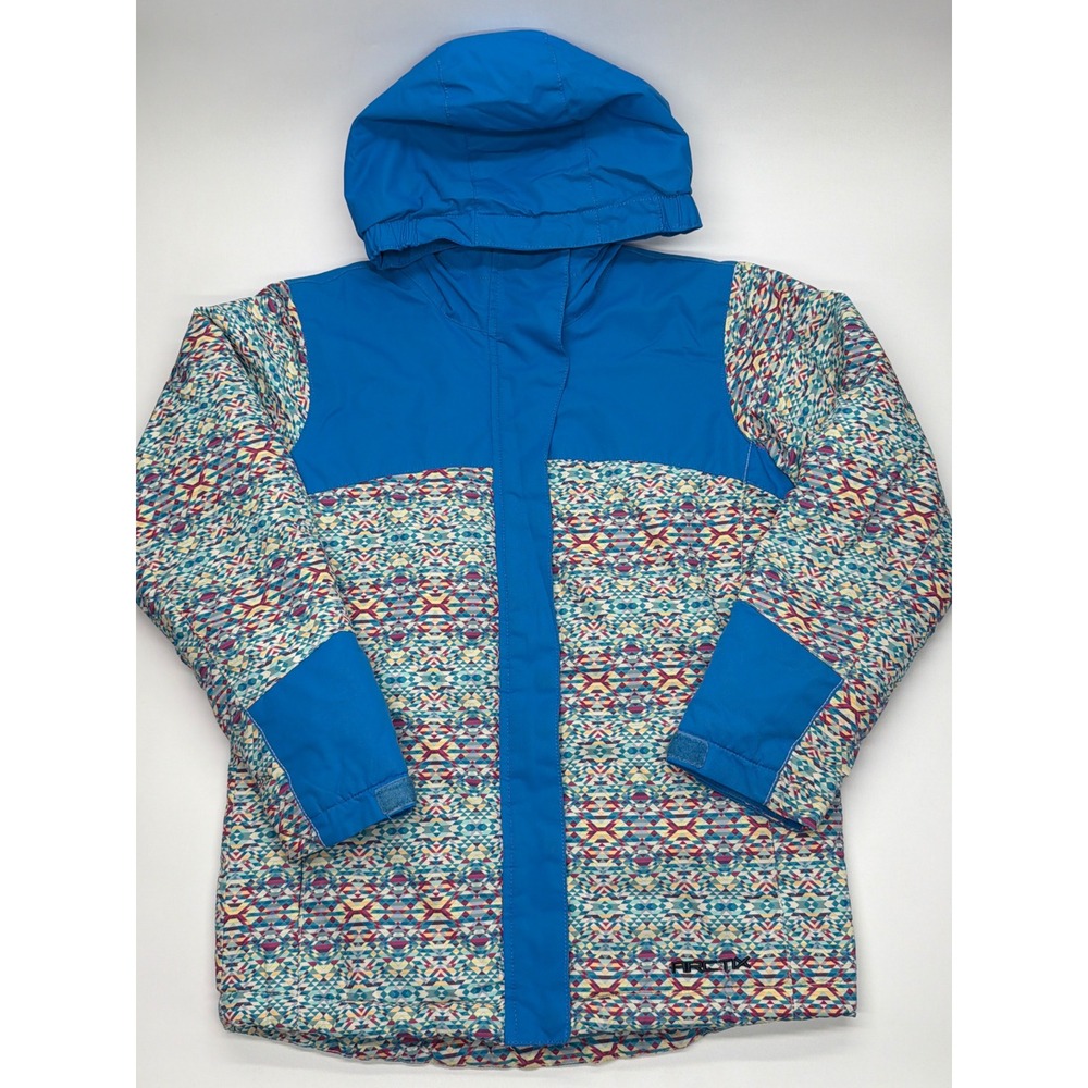 Arctix Kids Blue Geometric Insulated Snow Jacket Hooded Winter Coat 84917